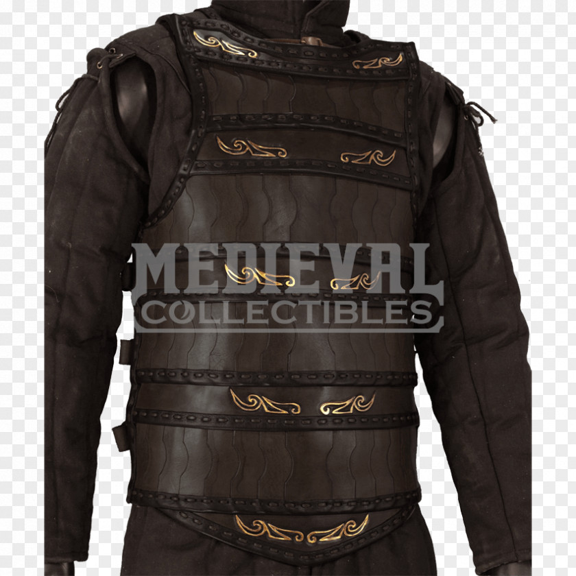 Armour Lamellar Middle Ages Leather Jacket PNG