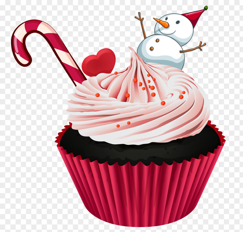 Snowman Ice Cream Cupcake Christmas Drawing Illustration PNG