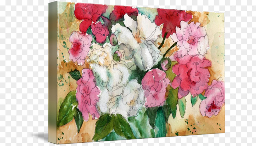 Watercolor Peony Garden Roses Painting Floral Design Watercolour Flowers Flower Bouquet PNG
