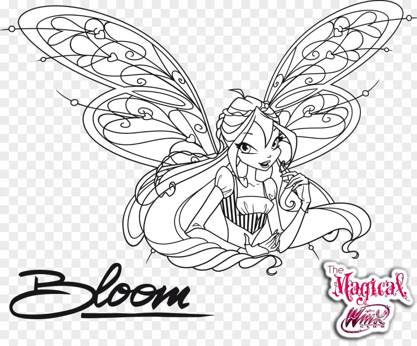 Winx Club 3d Magic Adventure Bloom Musa Stella Flora Line Art PNG