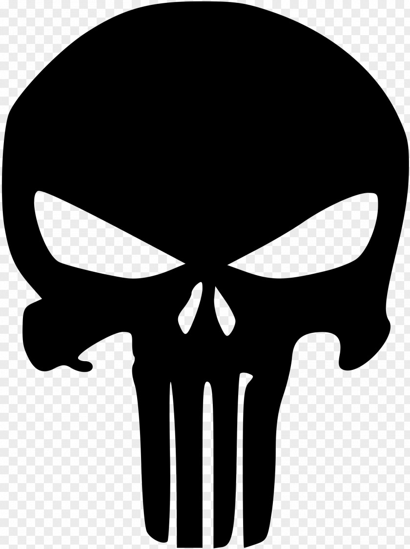 Calavera Punisher Stencil Art Clip PNG