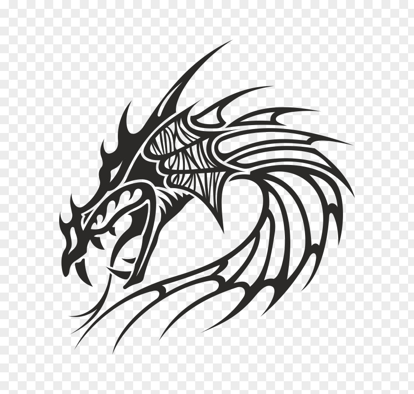Dragon Tattoo Vector Graphics Chinese Illustration PNG