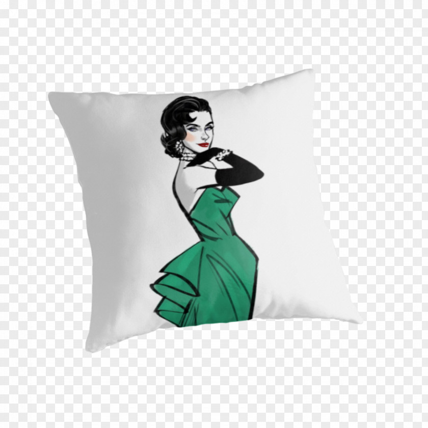 Elizabeth Taylor Cushion Throw Pillows Teal PNG