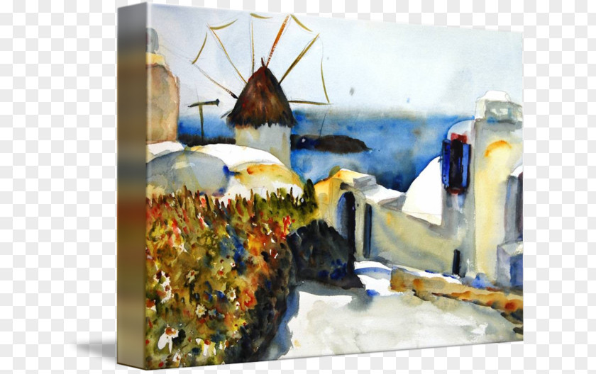Greece Still Life Watercolor Painting Landscape PNG