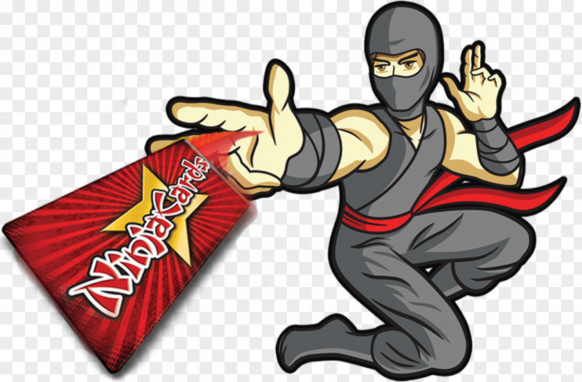 Ninja Kid Card Throwing Playing Clip Art PNG
