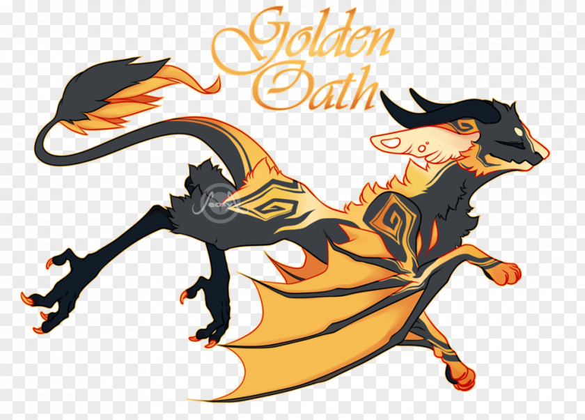 Oath Golden Dragon Legendary Creature Commission PNG