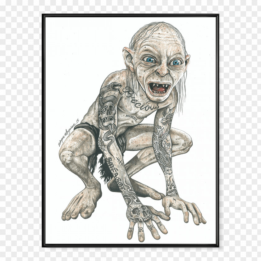 T-shirt Gollum The Lord Of Rings: Fellowship Ring Tattoo PNG