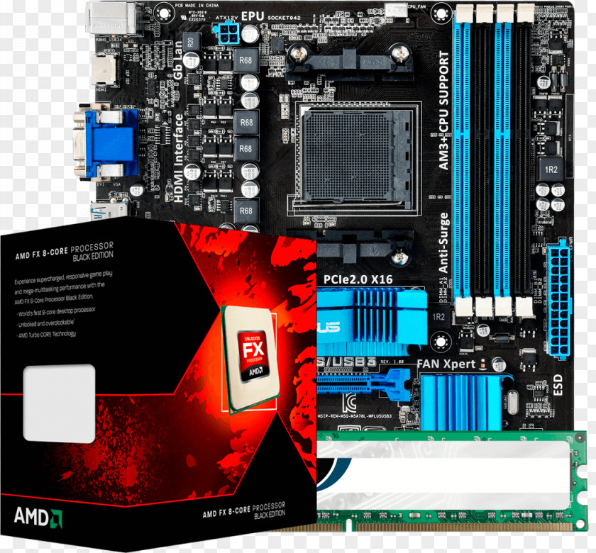 8gb Ballistix Motherboard ASUS M5A78L-M PLUS/USB3 USB 3.0 Socket AM3+ PNG