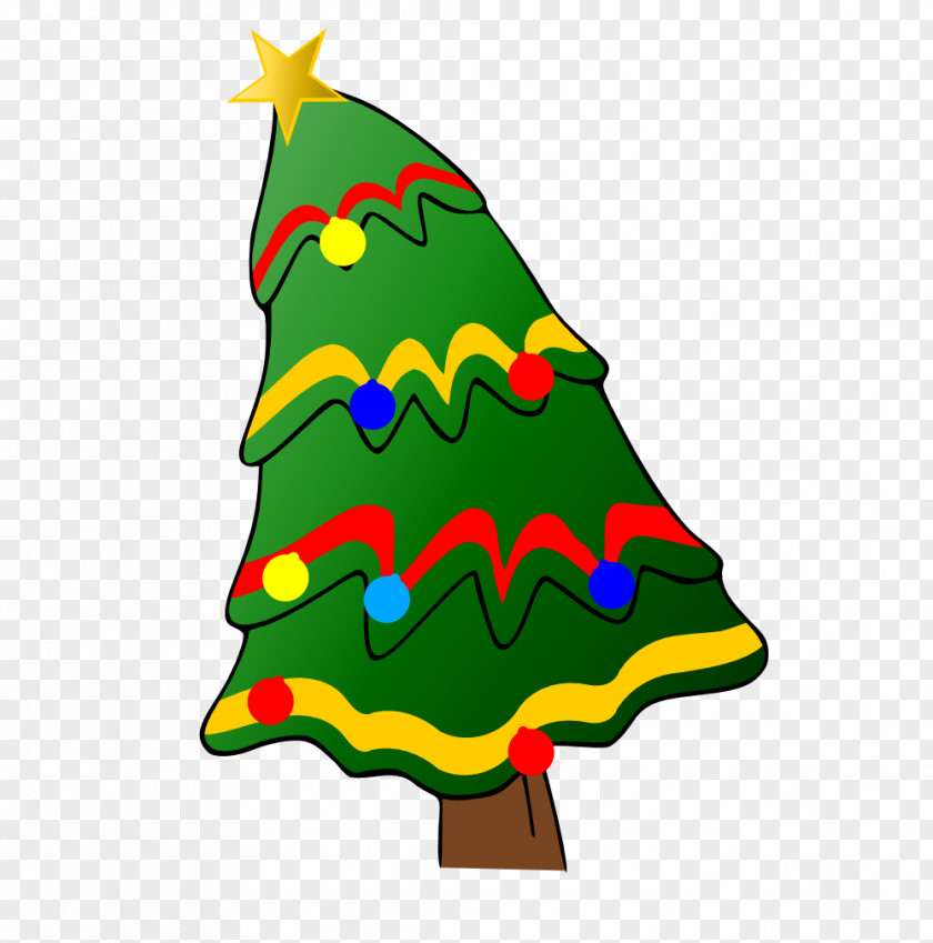 Cartoon Christmas Tree Santa Claus Clip Art PNG