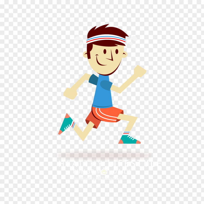 Running Man Vector Cartoon PNG