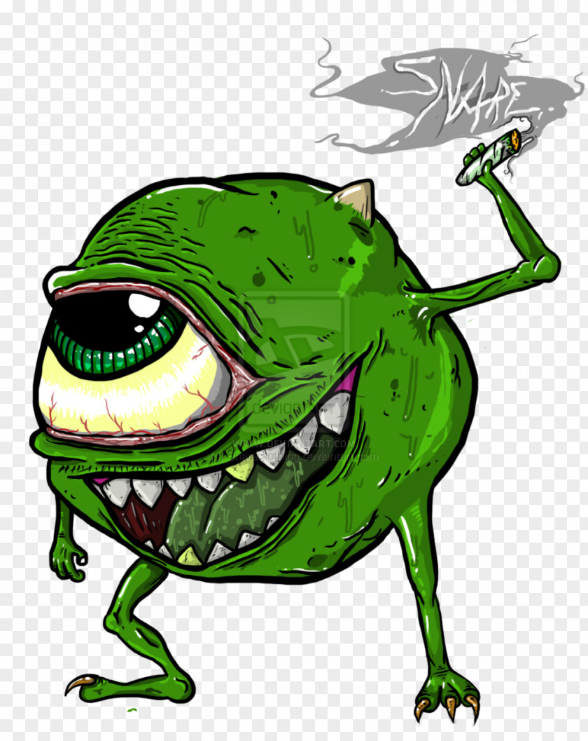 Weed Mike Wazowski Drawing Cannabis Smoking Monsters, Inc. PNG