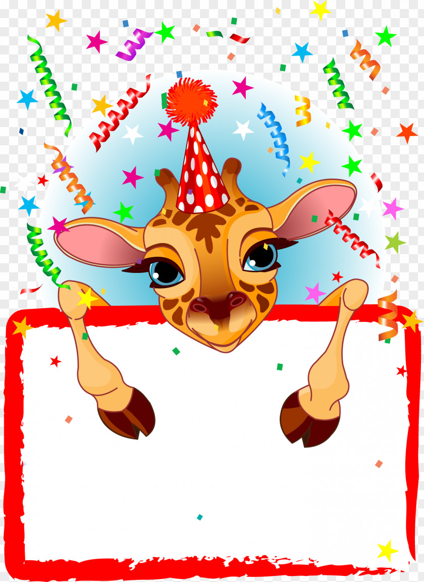 Giraffe Photo Frame Cartoon Clip Art PNG