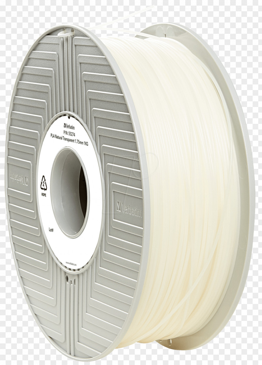 PLA 3D Printing Filament Polylactic Acid Verbatim 1kg Reel Paper PNG