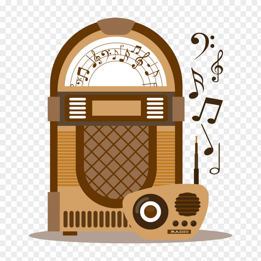 Retro Radio And Tape Recorder Jukebox Stock Photography Illustration PNG