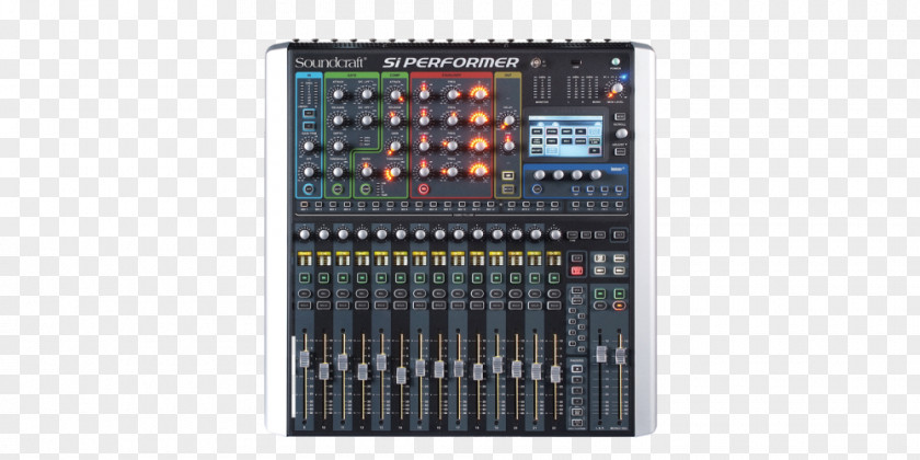 Sound Mixer Microphone Audio Mixers Soundcraft Spirit Si Performer 3 Digital Mixing Console PNG