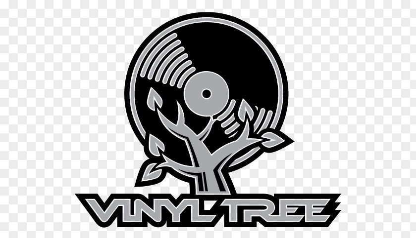 Vinyl Disk Phonograph Record LP Wall Decal Logo Tree PNG
