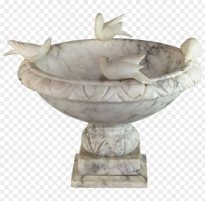 Bird Bath Classical Sculpture Stone Carving Figurine PNG