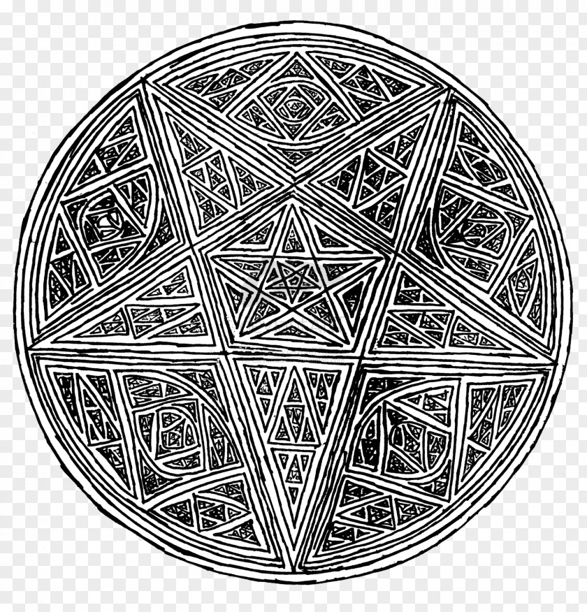 Pentagram Symbol Sacred Geometry Drawing Overlapping Circles Grid PNG