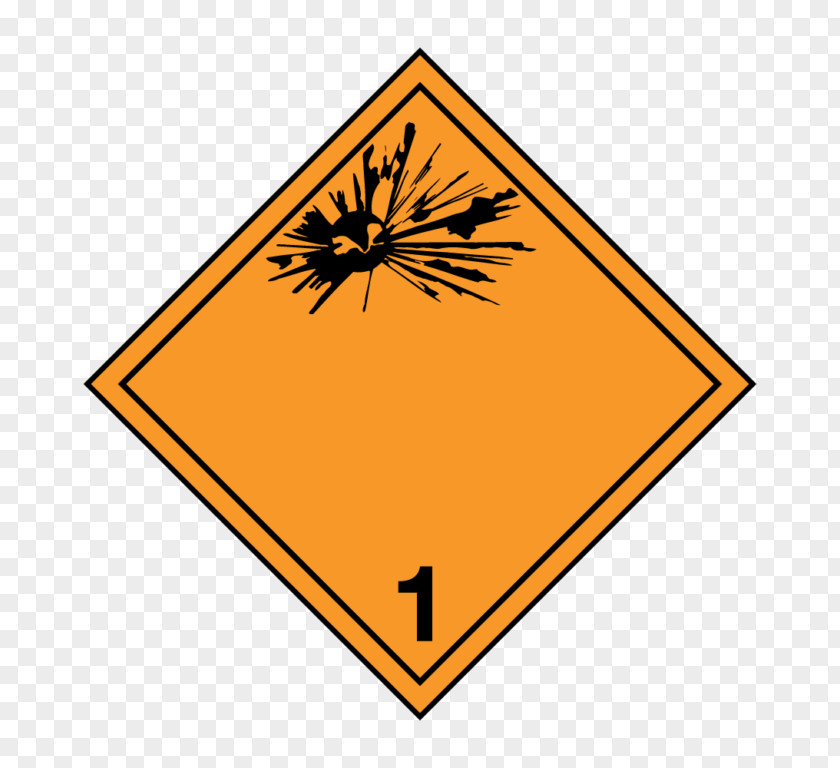 Triangle Chemical Explosive Placard Line PNG