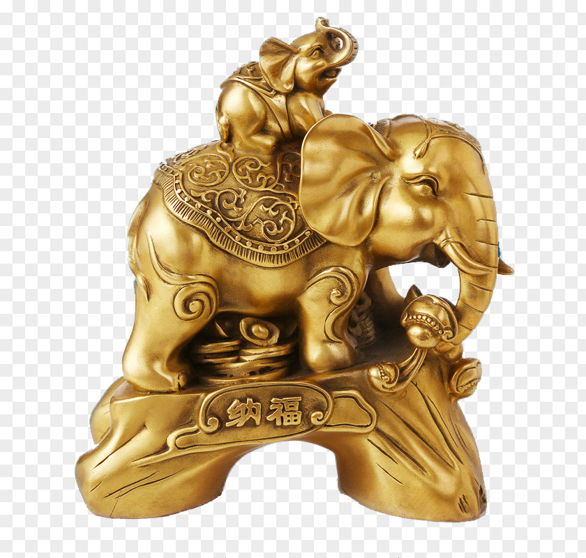 Golden Elephant For Decoration Statue Brass Copper Sculpture PNG