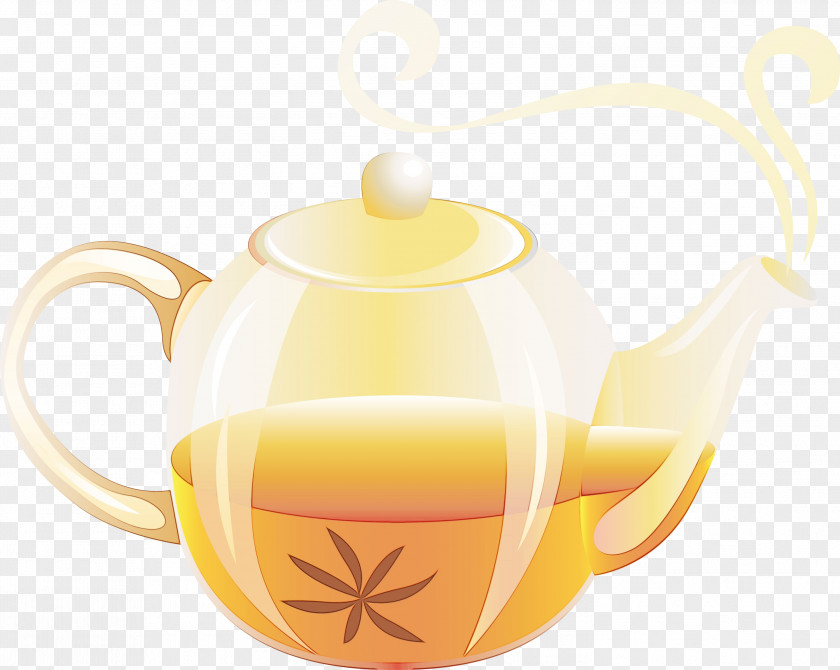 Drinkware Teacup Teapot Yellow Kettle Cup Clip Art PNG