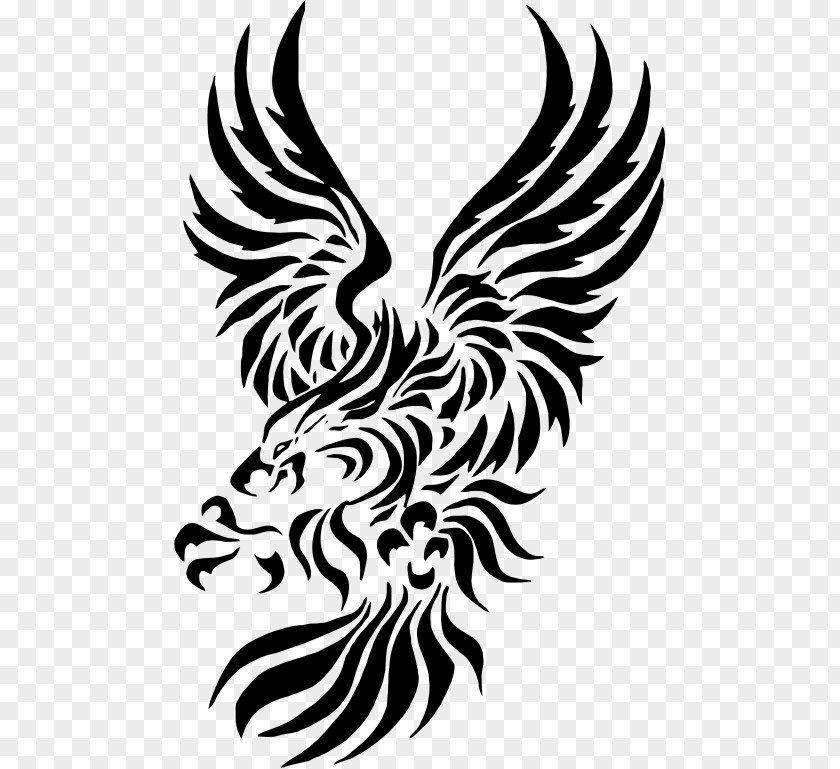 Eagle Tattoo Bald Body Art Idea PNG