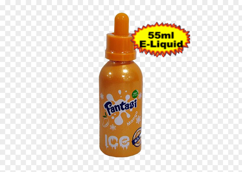 Mango Ice Juice Fizzy Drinks Electronic Cigarette Aerosol And Liquid Bottle PNG