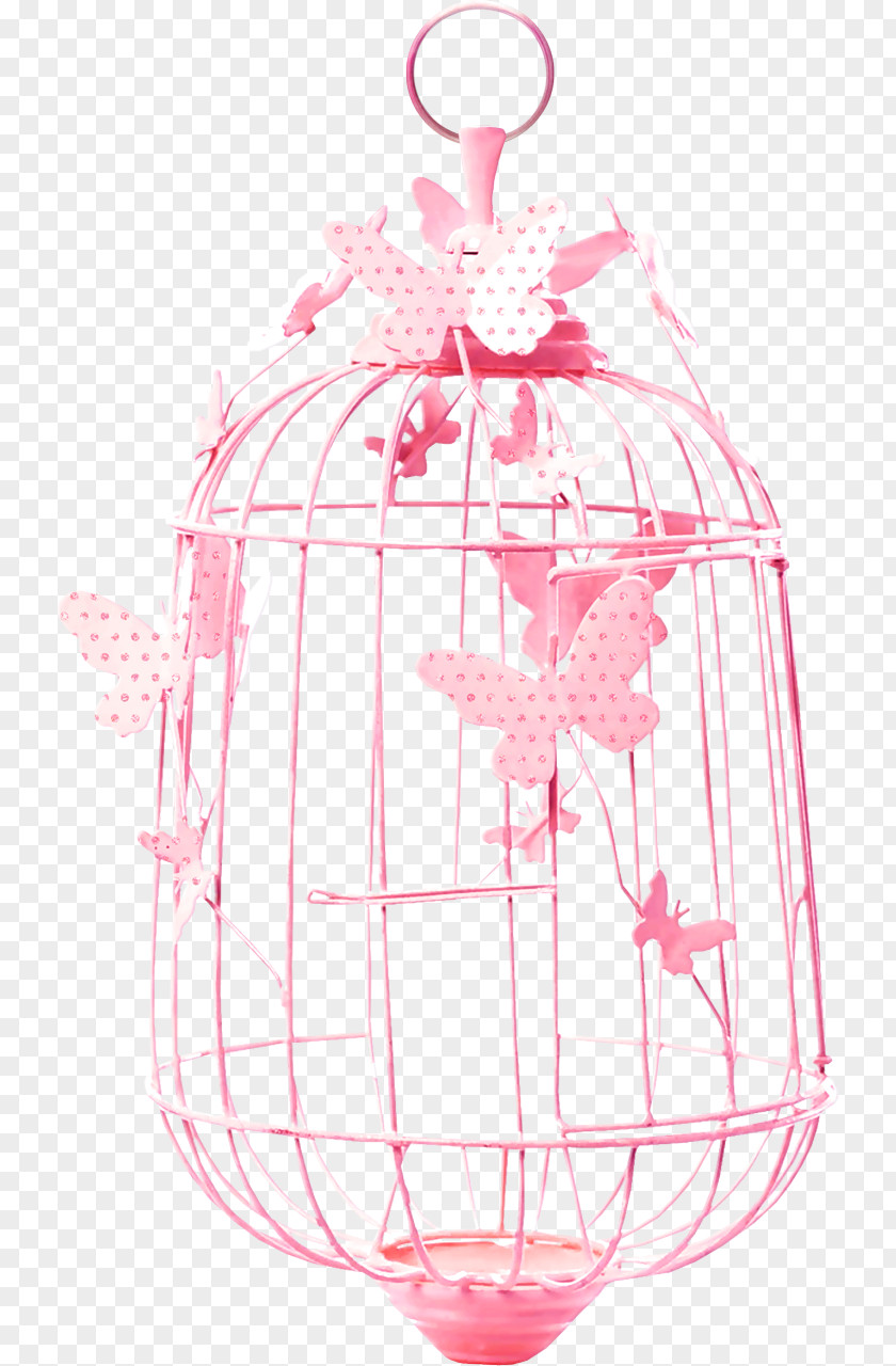 Pink Butterfly Bird Cage Decoration Pattern Birdcage PNG