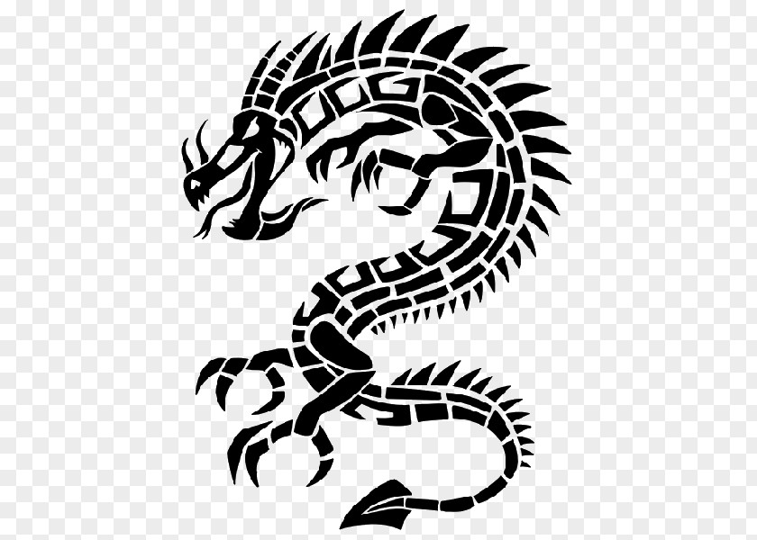 Tribal Dragon Tattoo Clip Art PNG