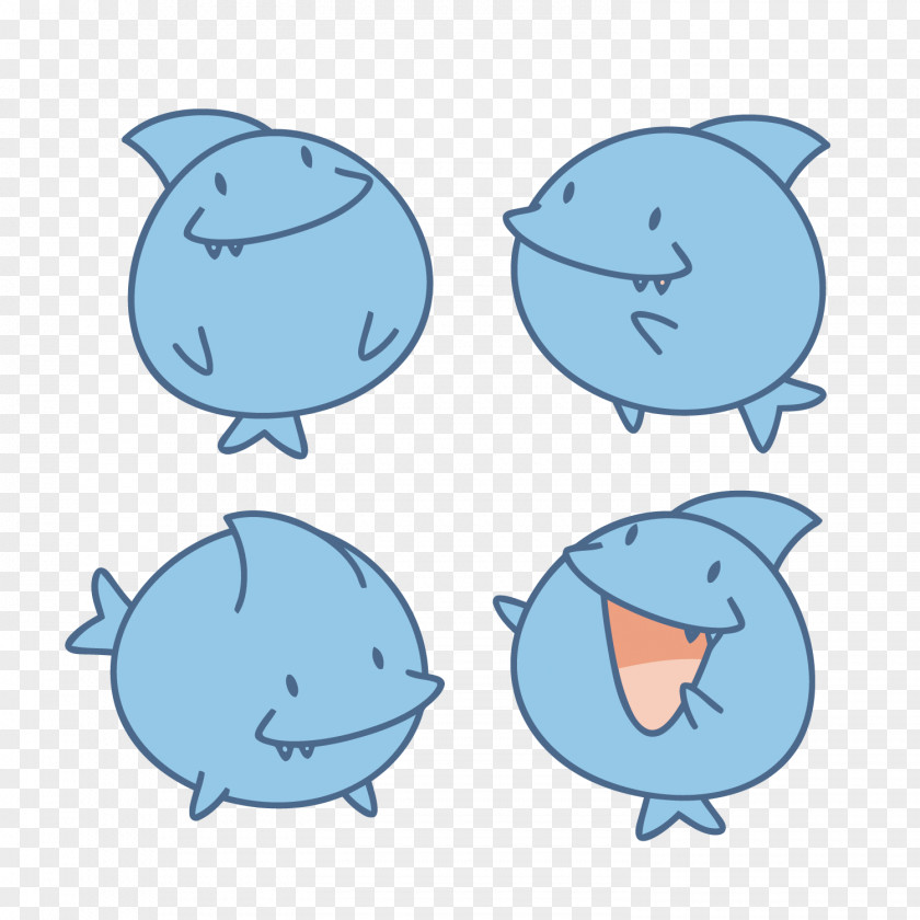 Vector Cute Little Shark Hungry Evolution Great White Clip Art PNG