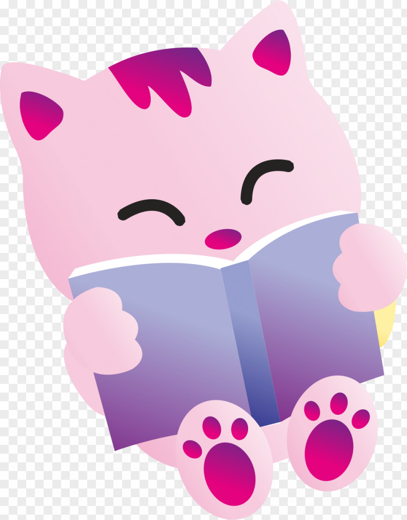 Cat Reading Cute Whiskers Kitten Wallpapers PNG