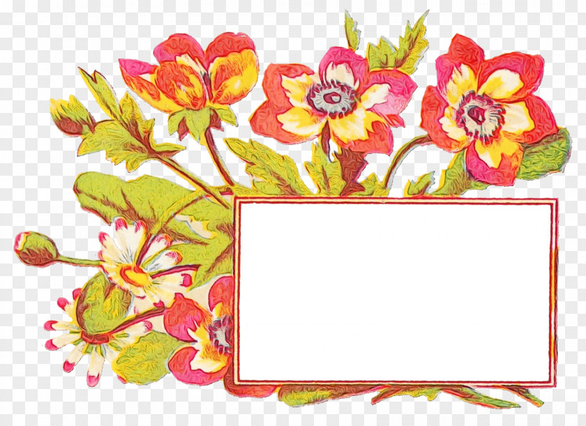 Wildflower Magenta Pink Flower Frame PNG