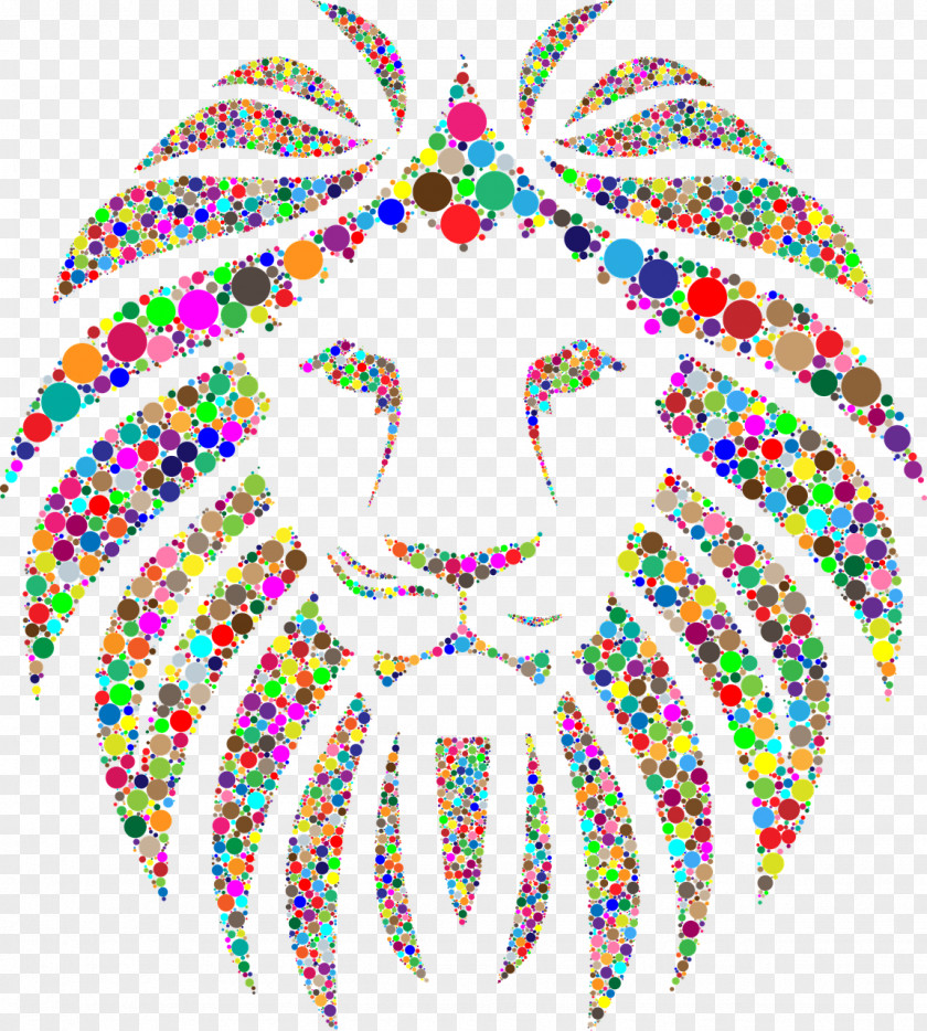 Colored Lion Lionhead Rabbit Stencil Clip Art PNG