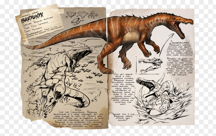 Dinosaur ARK: Survival Evolved Baryonyx Carnotaurus Therizinosaurus PNG