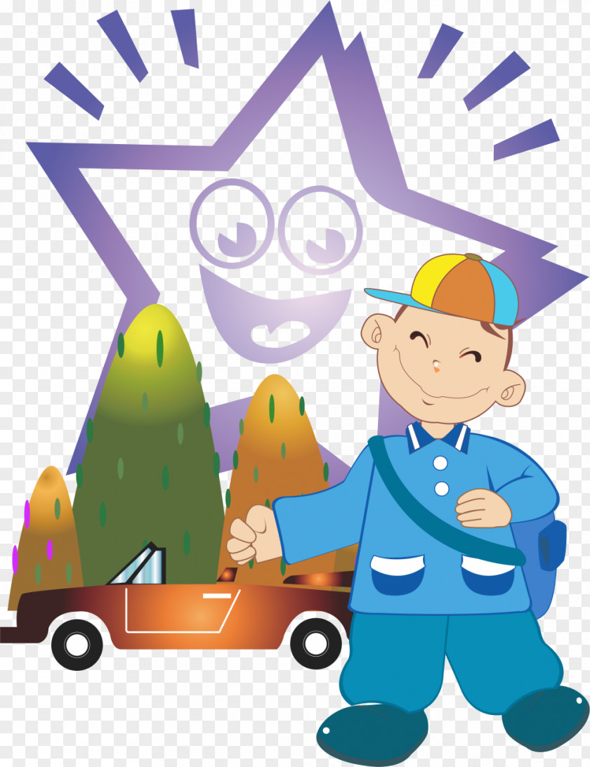 Happy Traveling By Car Euclidean Vector Illustration PNG