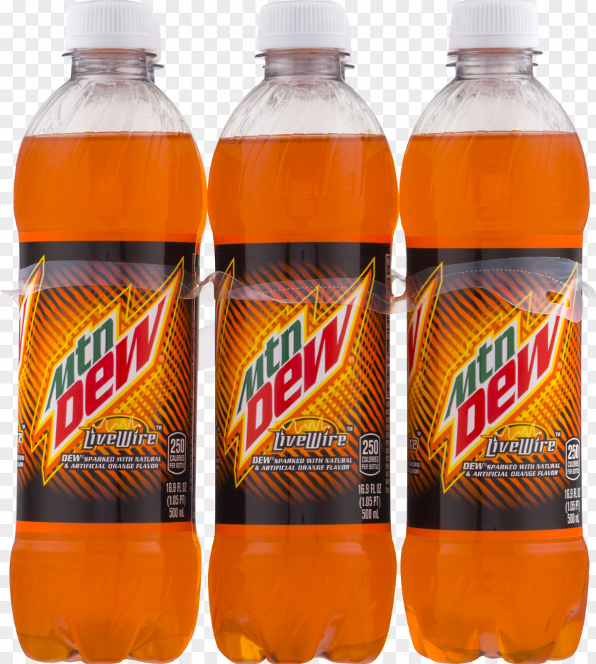 Mountain Dew Fizzy Drinks Orange Soft Drink Carbonated Water PNG