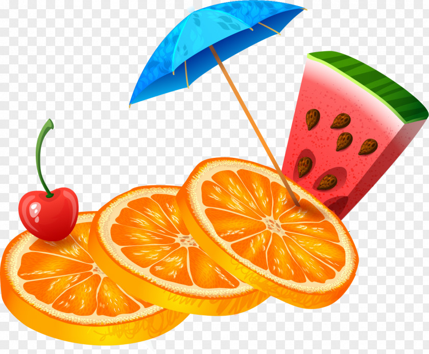 Summer Beach Party Juice Cocktail Tropical Fruit Euclidean Vector PNG