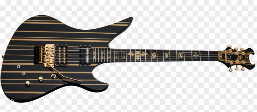 Synyster Gates Schecter Guitar Research Electric シェクターSchecter 1741 GATES Custom-S, Black/Silver Avenged Sevenfold PNG