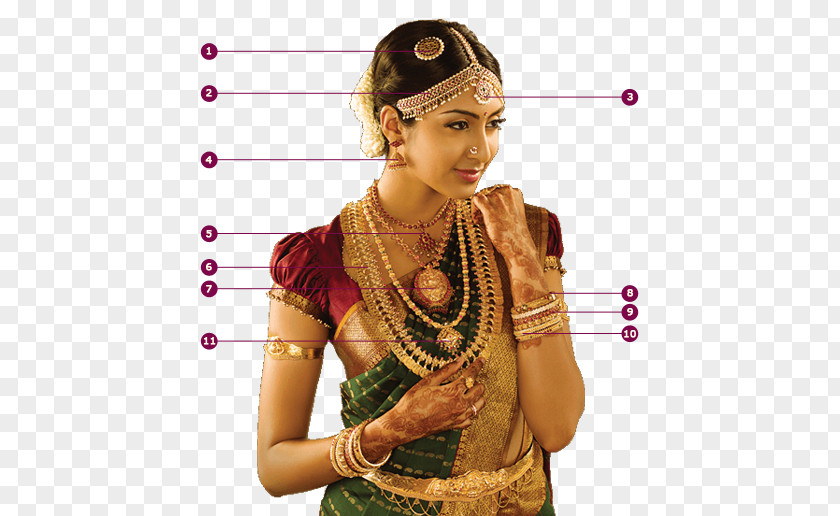 Tamilnadu South India Jewellery Bride Wedding Sari PNG