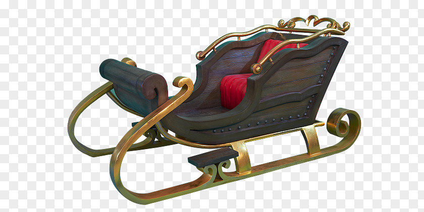 Santa Claus Christmas Wish List Sled Theatrical Property PNG
