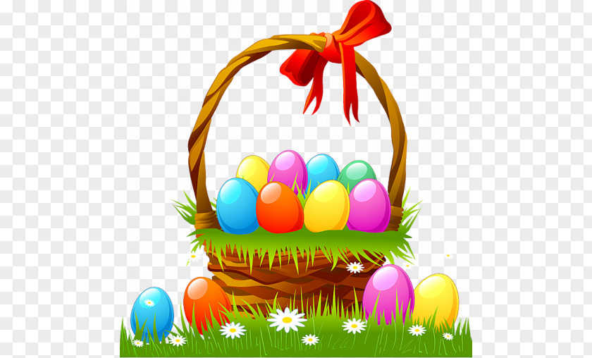 Easter Basket With Eggs And Grass Bunny Egg Clip Art PNG