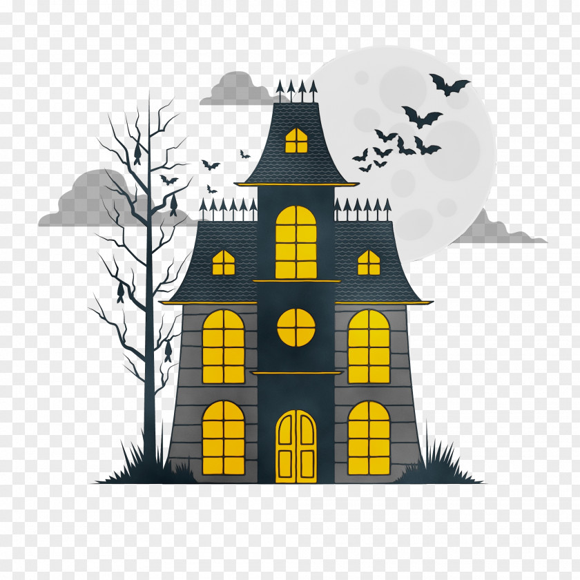 Quotation Mark Apostrophe Haunted House Text PNG