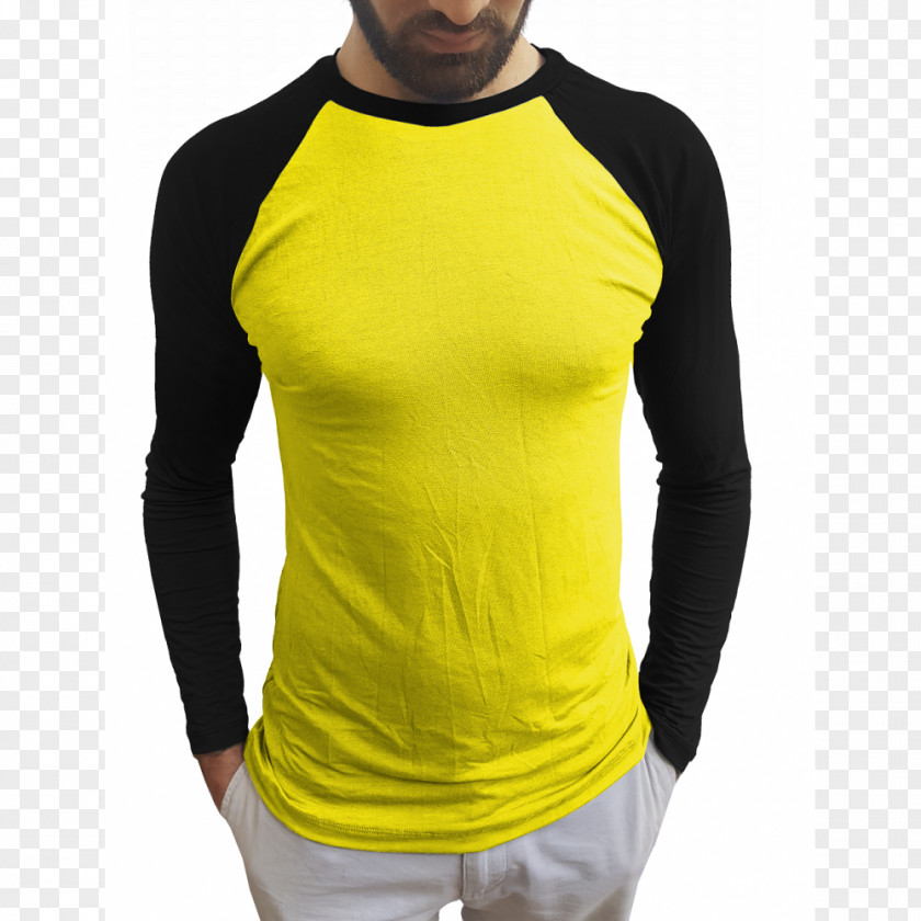 T-shirt Raglan Sleeve Yellow PNG