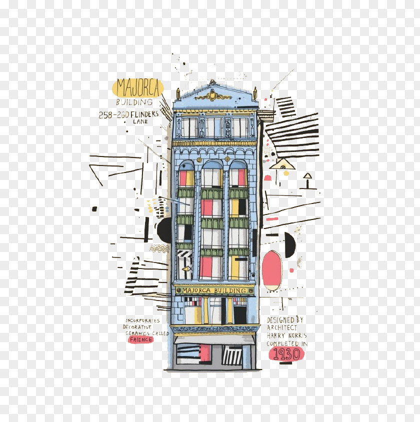 Cartoon European Hotel Illustration PNG