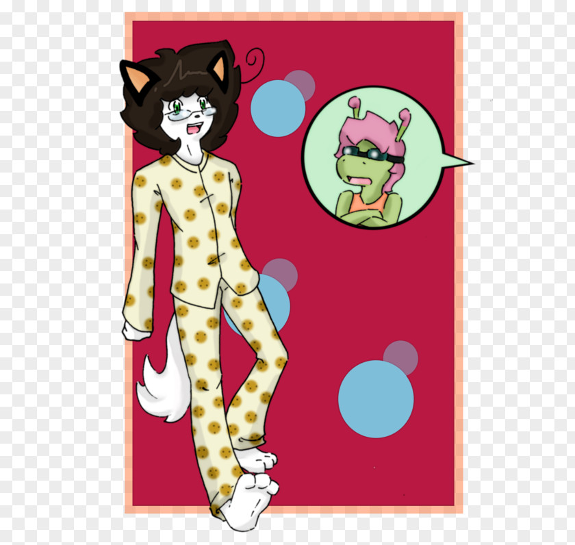 Pajama Party Cat Graphic Design Clip Art PNG