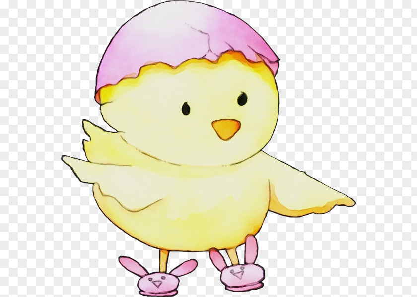 Cartoon Yellow Pink Bird Duck PNG