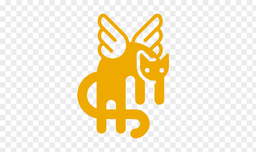 Flying Cat Logo Lapel Pin Animal Font PNG