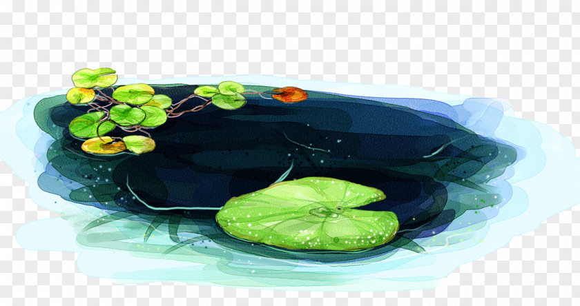 Hand-painted Lotus And Pool Painting Leaf Pond PNG