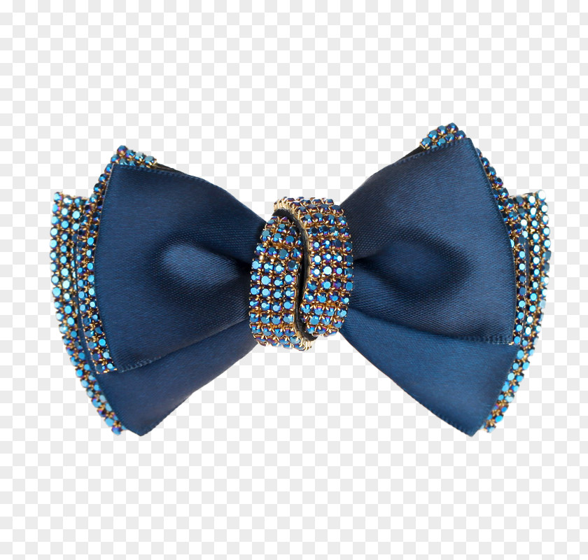Blue Diamond Bow Hair Accessories Tie Barrette Fashion Accessory PNG