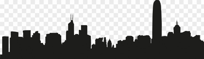 Silhouette Hong Kong Skyline Clip Art Illustration PNG